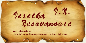 Veselka Nešovanović vizit kartica